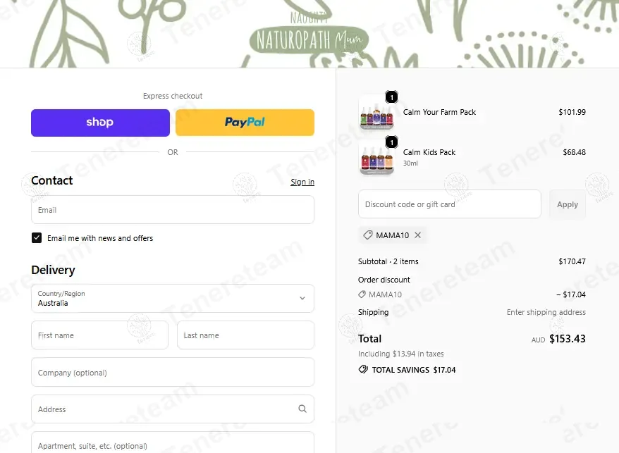 Naughty Naturopath Mum coupon code: 10% off with MAMA10. Tested and valid as 7 months ago.