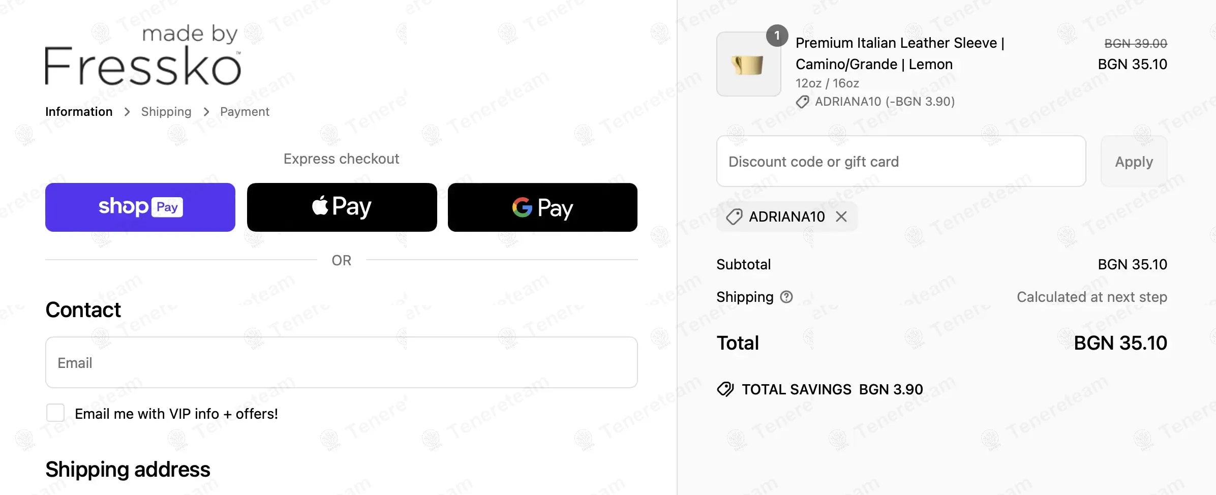 Made By Fressko coupon code: 10% off with ADRIANA10. Tested and valid as 1 year ago.