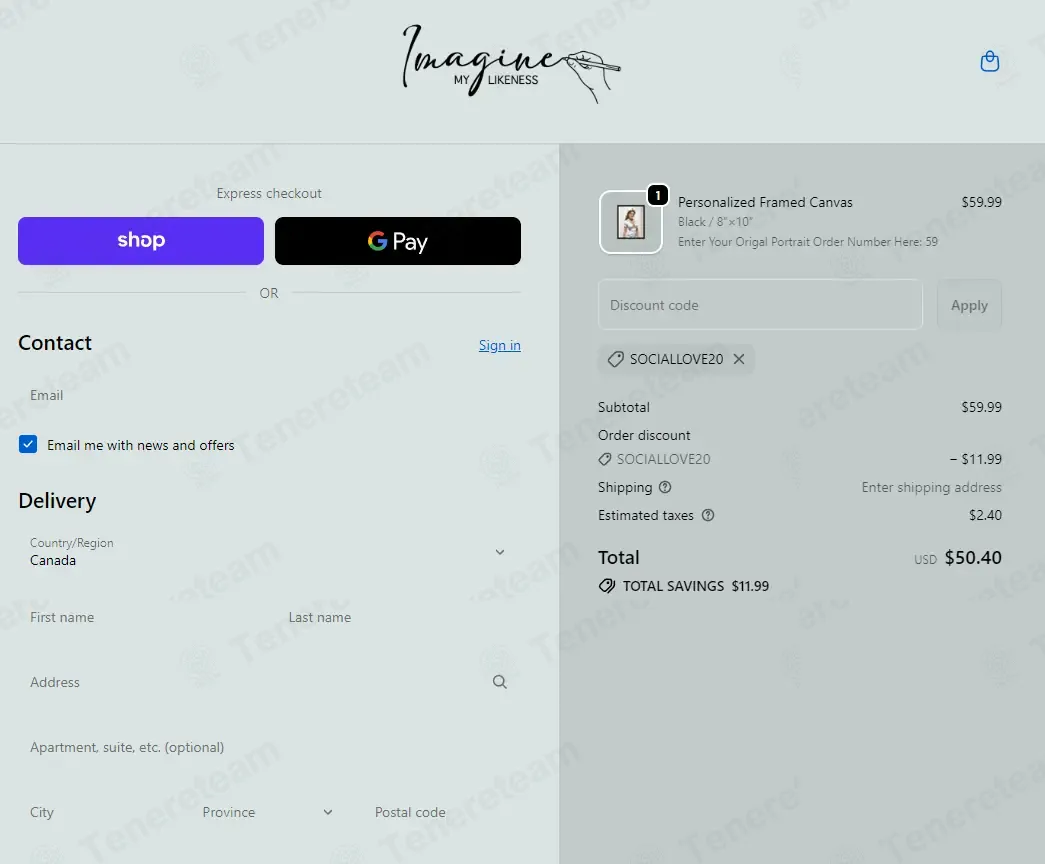 Imagine My Likeness coupon code: 20% off with SOCIALLOVE20. Tested and valid as 2 weeks ago.