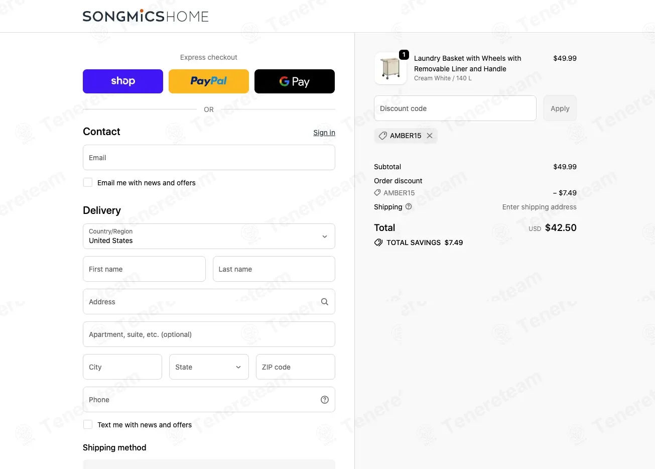 Songmics coupon code: 15% off with AMBER15. Tested and valid as 1 month ago.