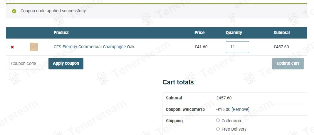 UK Flooring Supplies Online coupon code: £15 off with welcome15. Tested and valid as 1 year ago.