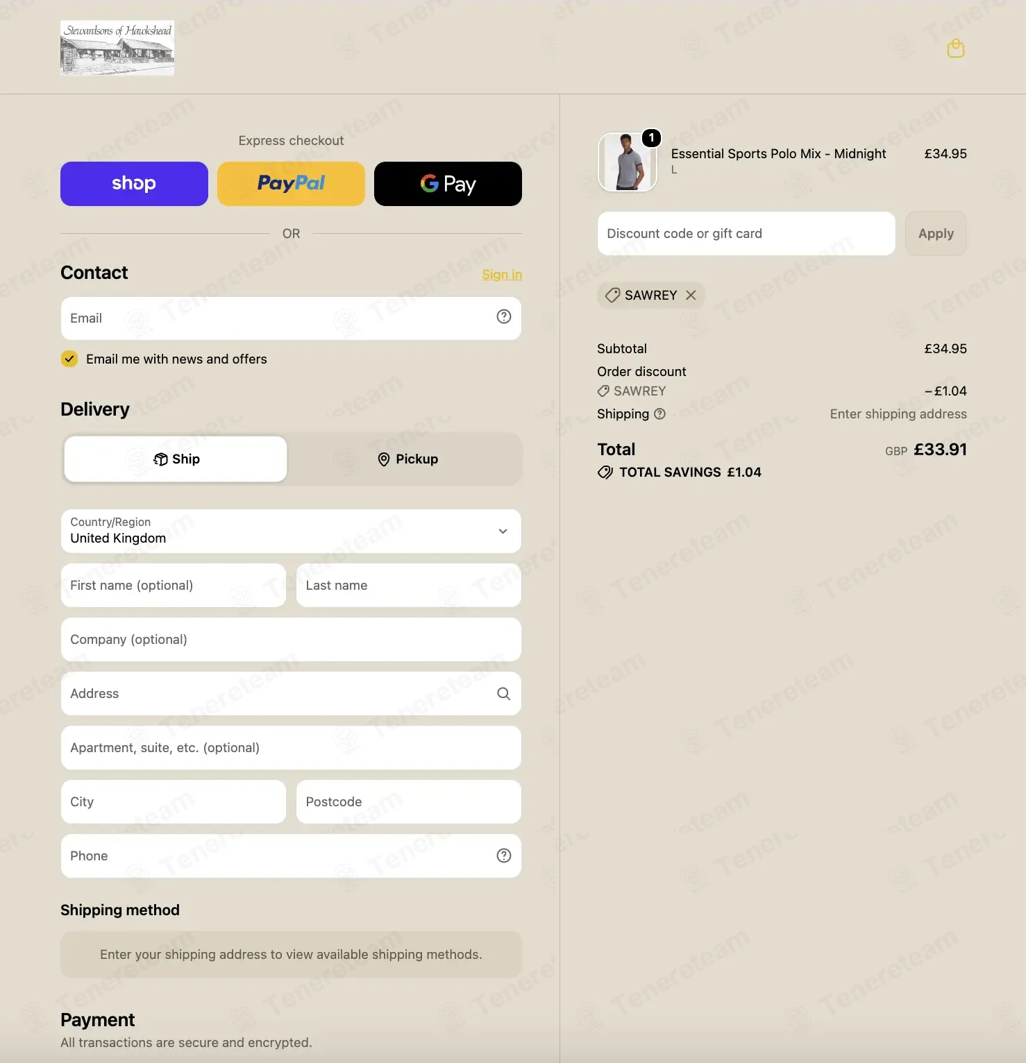 Stewardsons of Hawkshead coupon code: 3% off with SAWREY. Tested and valid as 3 weeks ago.