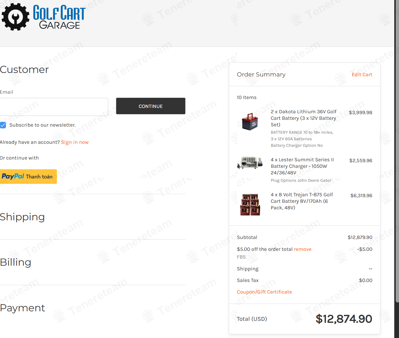 Golf Cart Garage coupon code: $5 off with FB5. Tested and valid as 6 months ago.