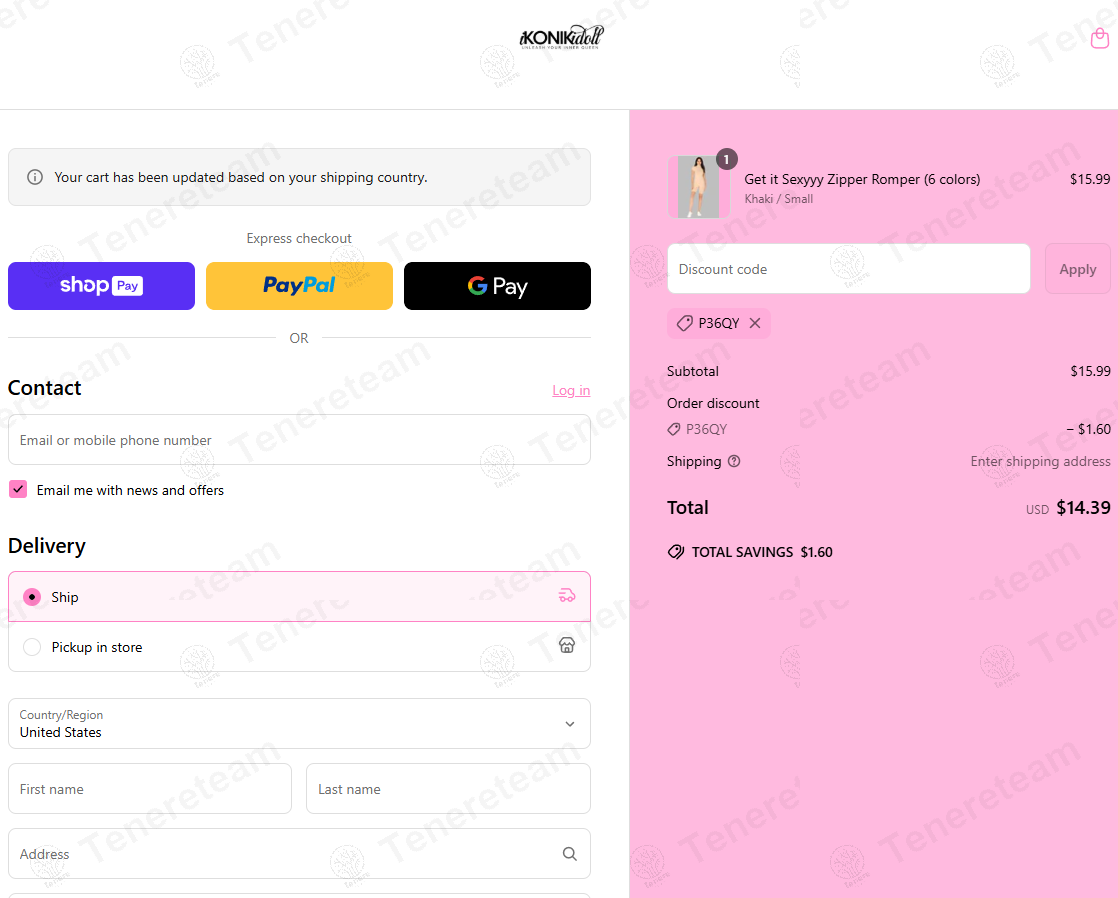 Ikoniki Doll coupon code: 10% off with P36QY. Tested and valid as 1 year ago.