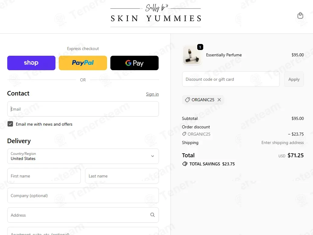 Sally B's Skin Yummies coupon code: 25% off with ORGANIC25. Tested and valid as 2 months ago.