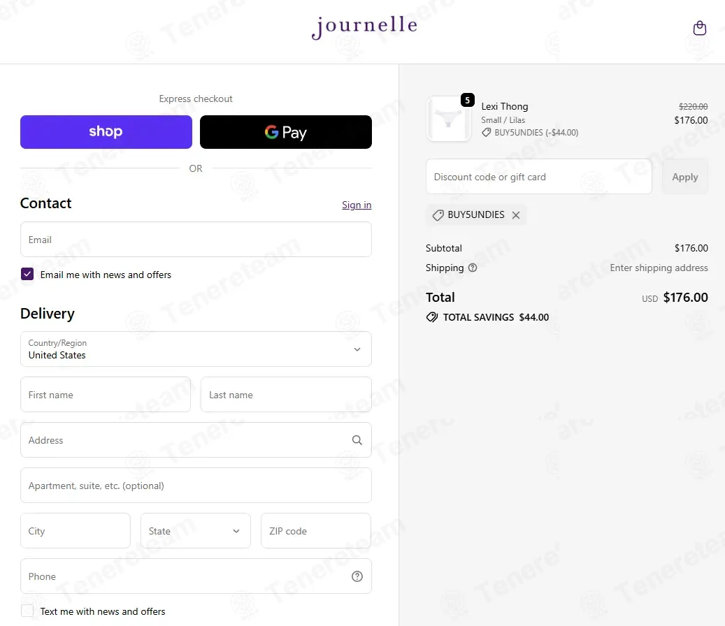 Journelle.com coupon code: 20% off with BUY5UNDIES. Tested and valid as 10 months ago.