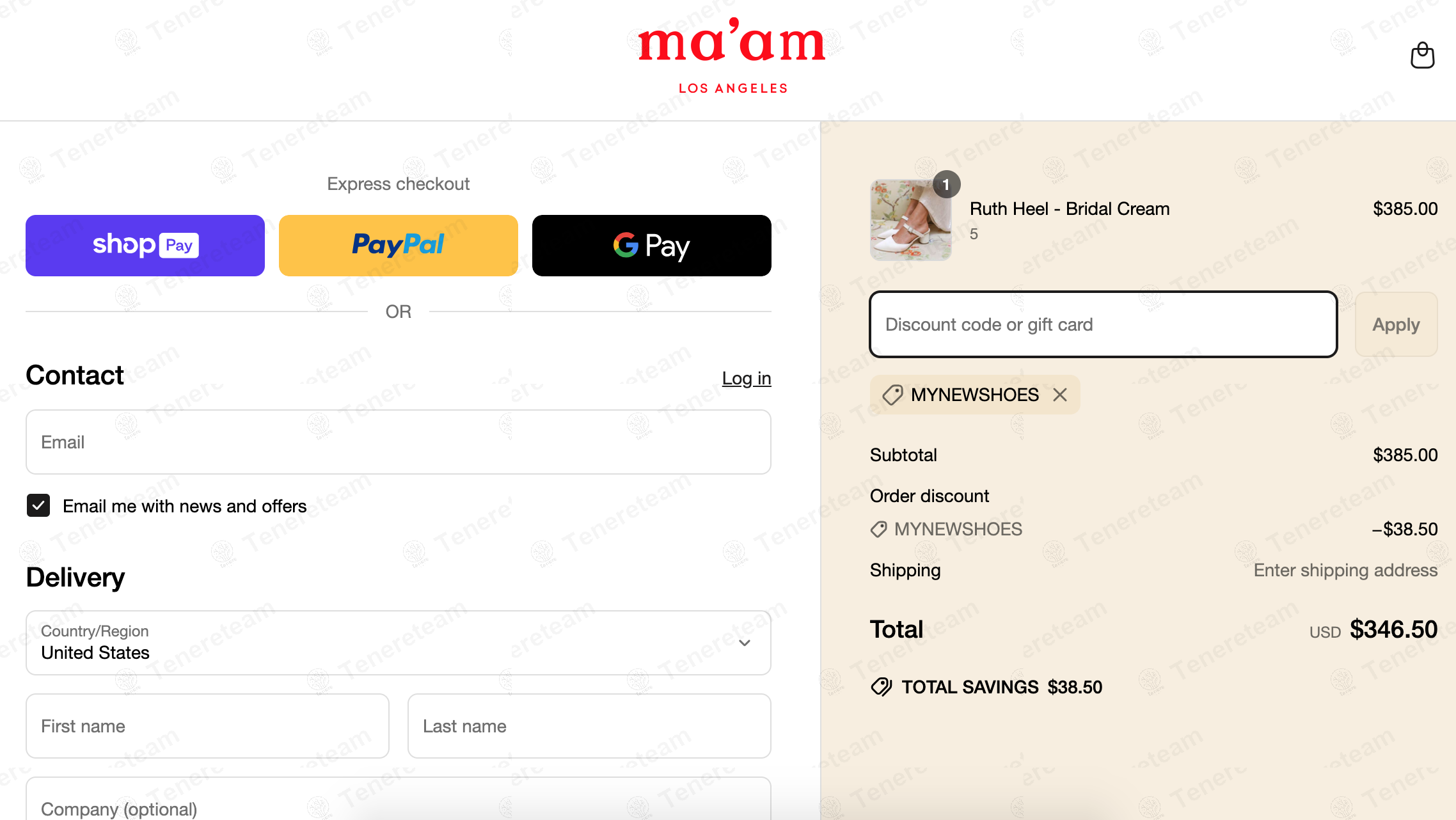 Ma'am Shoes coupon code: 10% off with MYNEWSHOES. Tested and valid as 1 year ago.