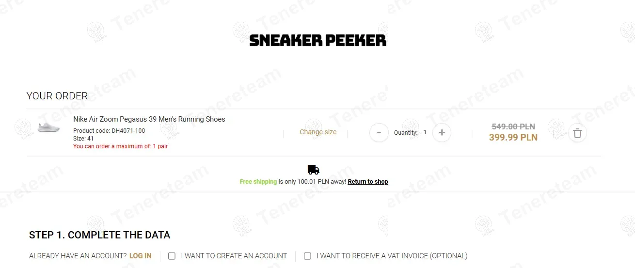 Sneaker Peeker PL coupon code: 30% off with NEW50. Tested and valid as 1 year ago.
