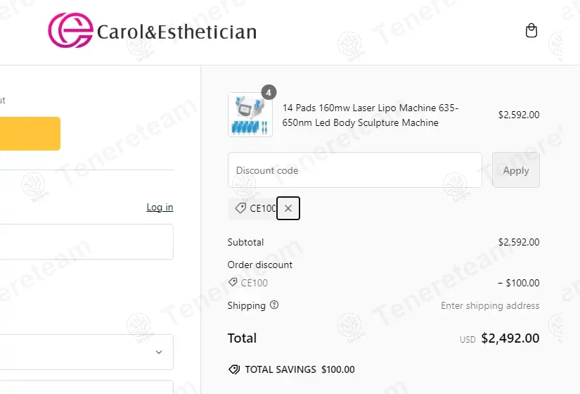 Carol Esthetician coupon code verified as working at checkout