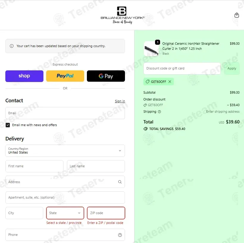 Brilliance New York apply coupon code