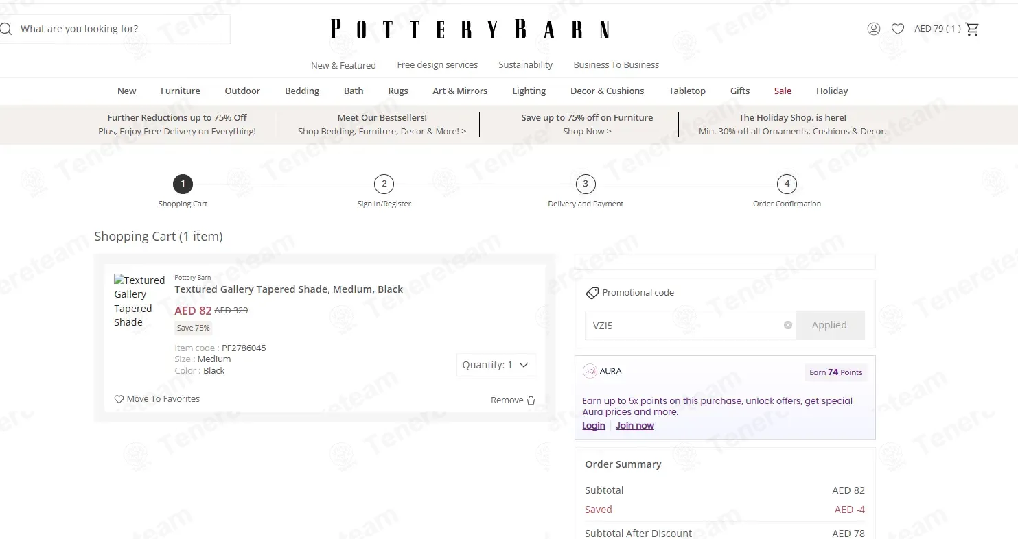 Pottery Barn AE coupon code: 5% off with VZI5. Tested and valid as 7 months ago.