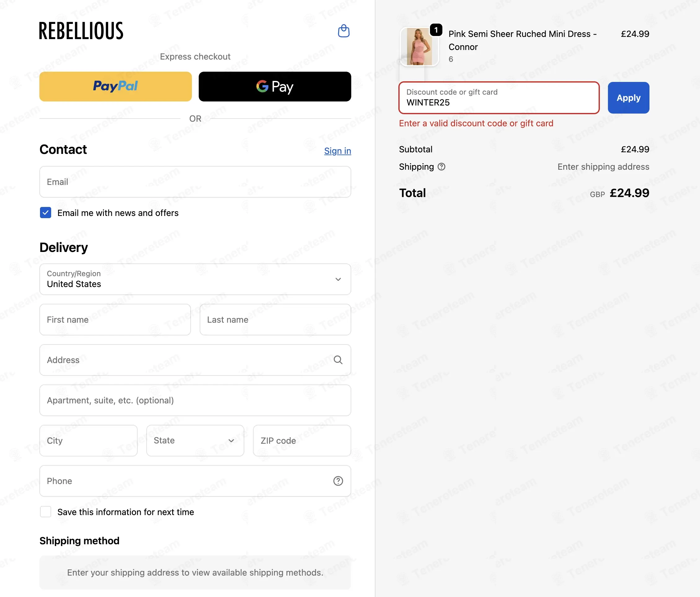 Rebellious Fashion coupon code: 25% off with WINTER25. Tested and valid as 2 months ago.