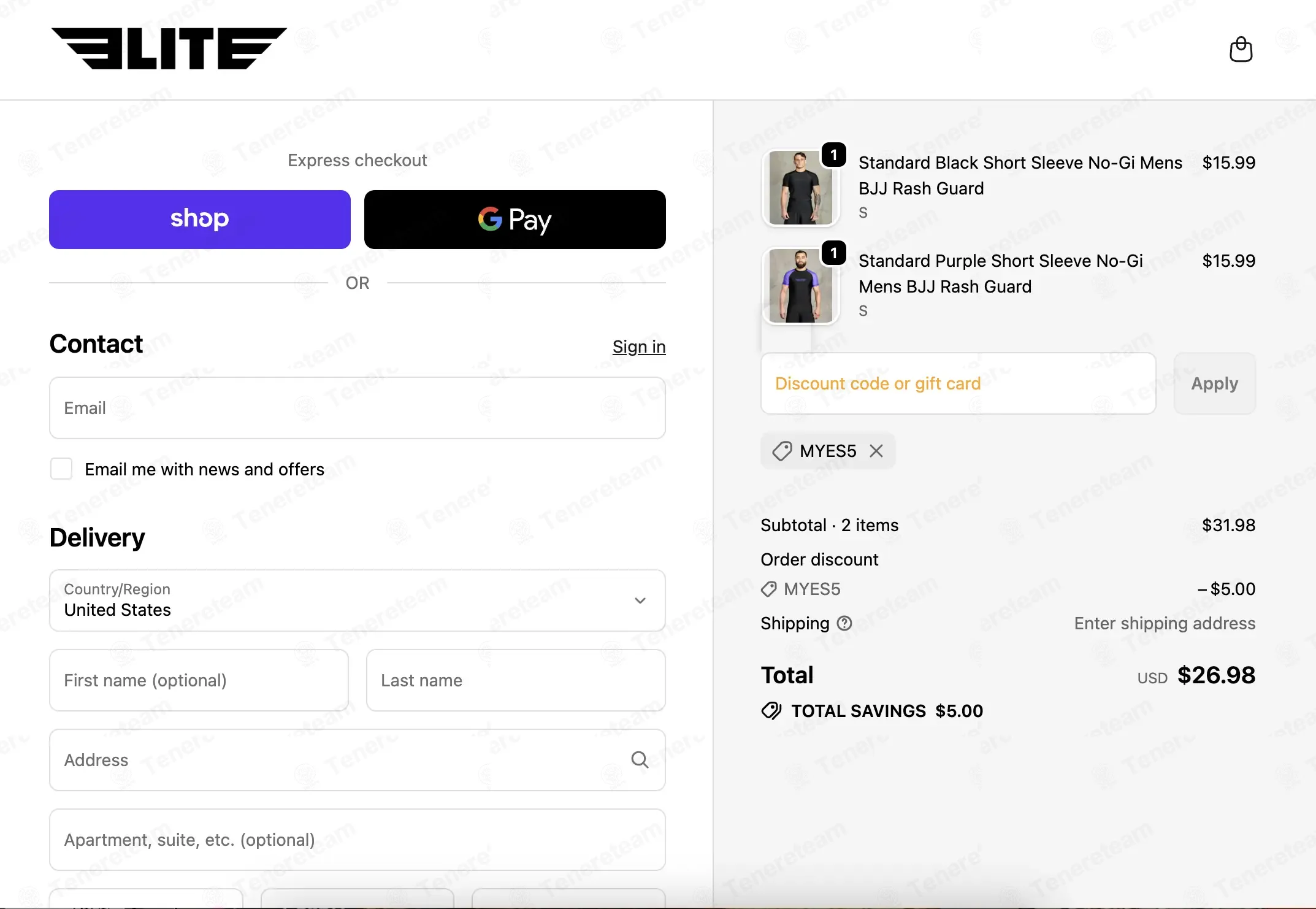 Elite Sports coupon code: $5 off with MYES5. Tested and valid as 4 days ago.