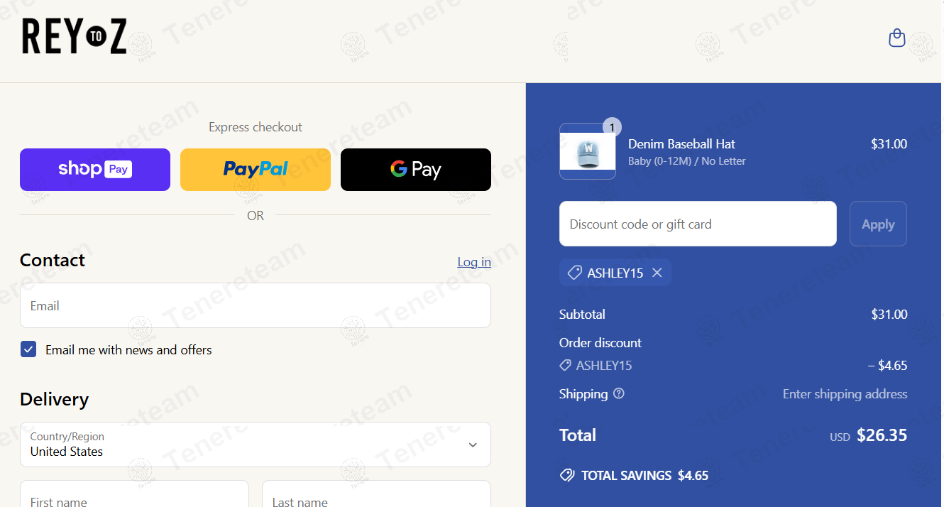 Rey To Z apply coupon code