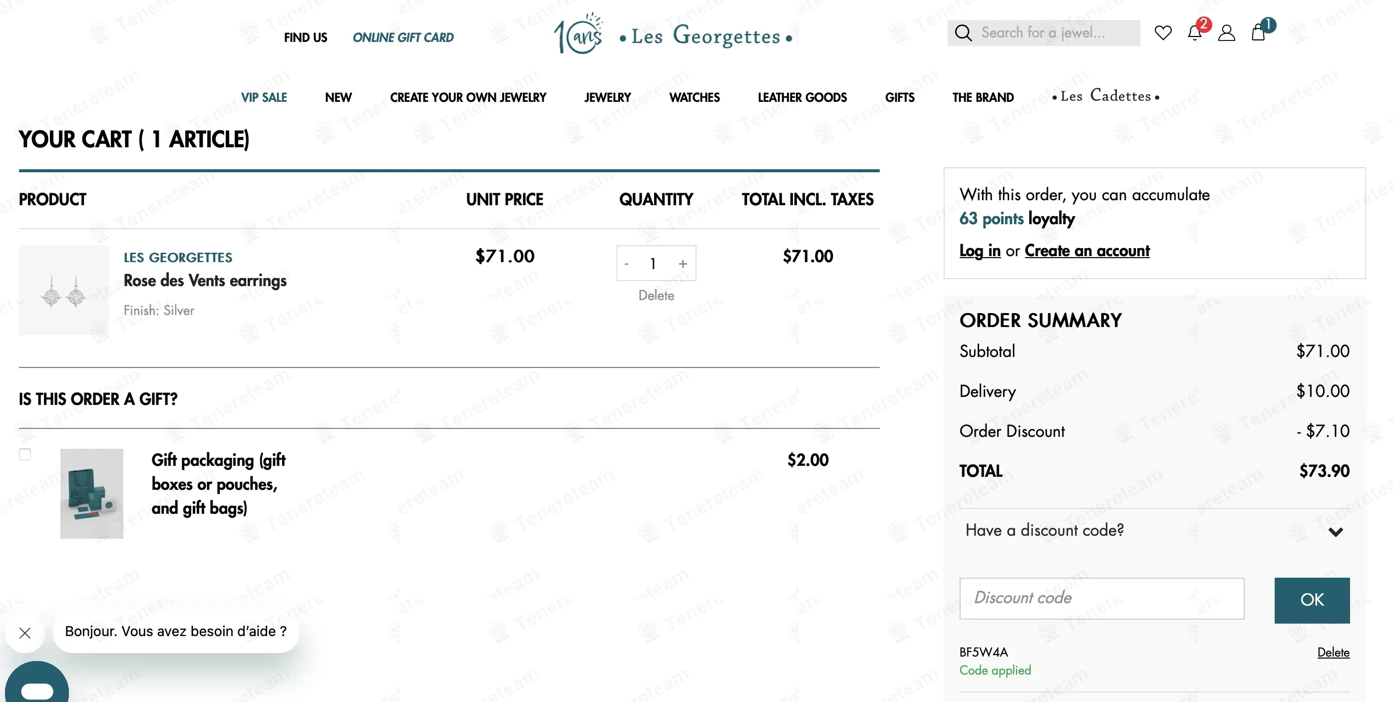 Les Georgettes coupon code: 10% off with BF5W4A. Tested and valid as 1 year ago.