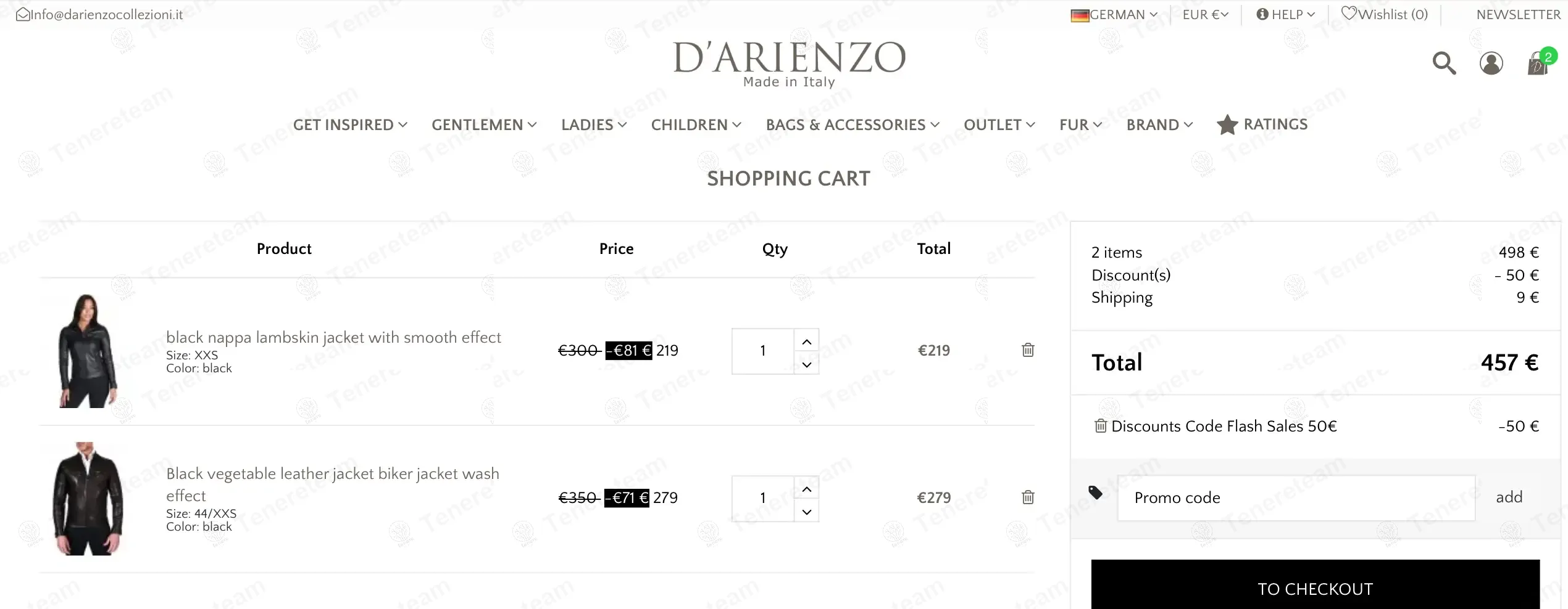 Darienzo coupon code: €50 off with FALL50. Tested and valid as 1 year ago.