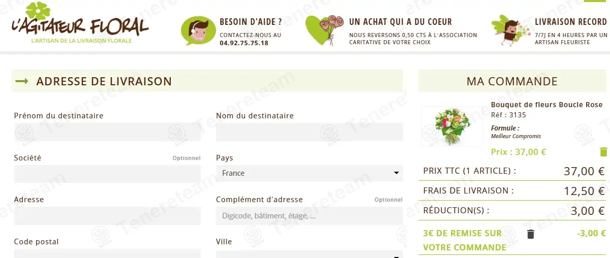 Agitateur Floral coupon code: €3 off with TT18. Tested and valid as 1 year ago.
