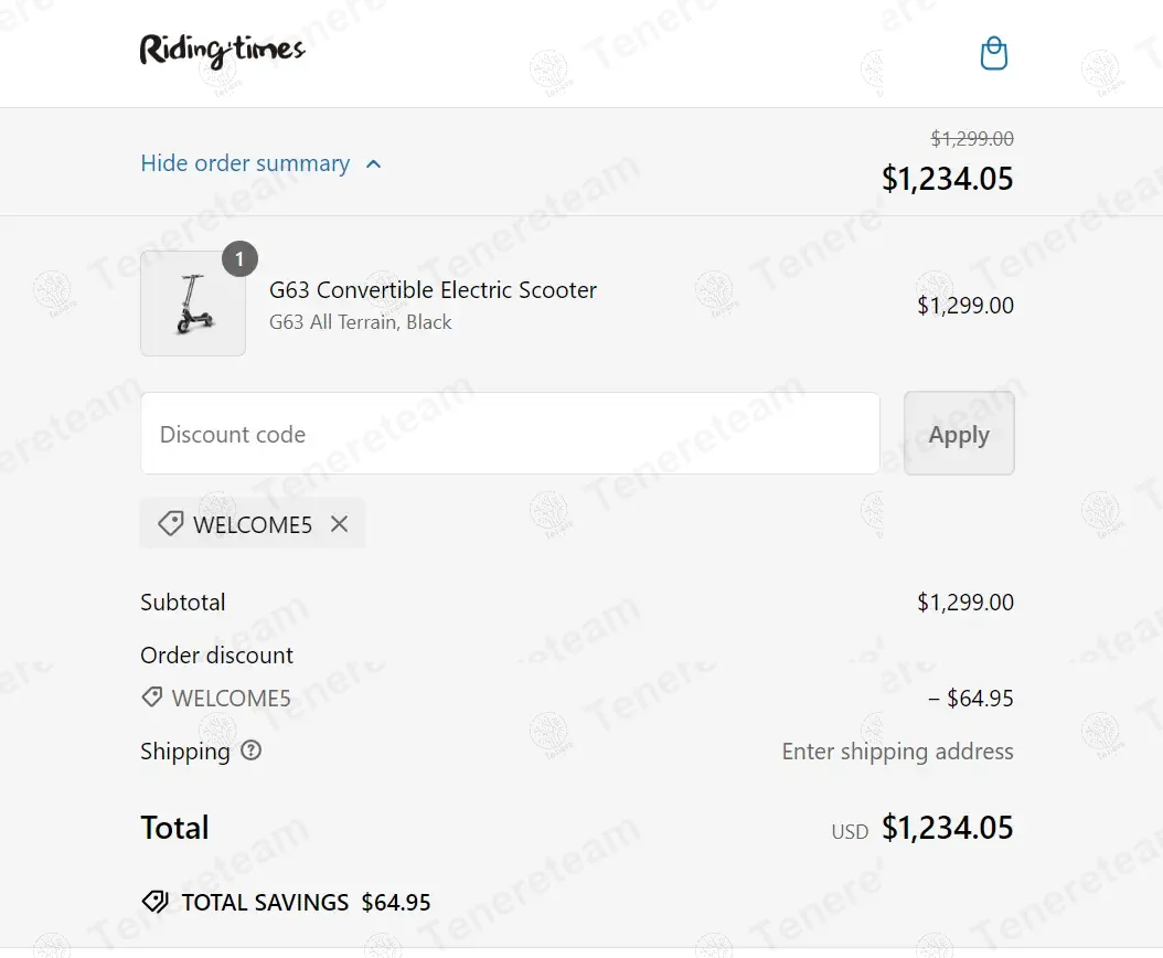 Rider T apply coupon code