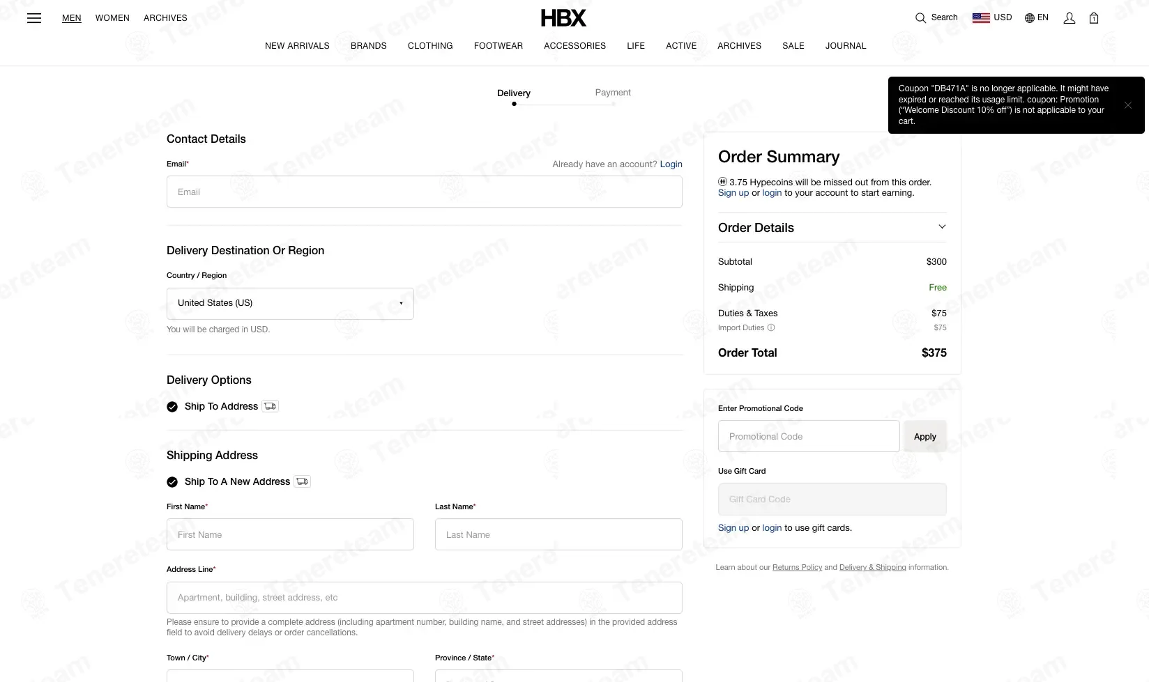 HBX coupon code: 25% off with DB471A. Tested and valid as 1 month ago.