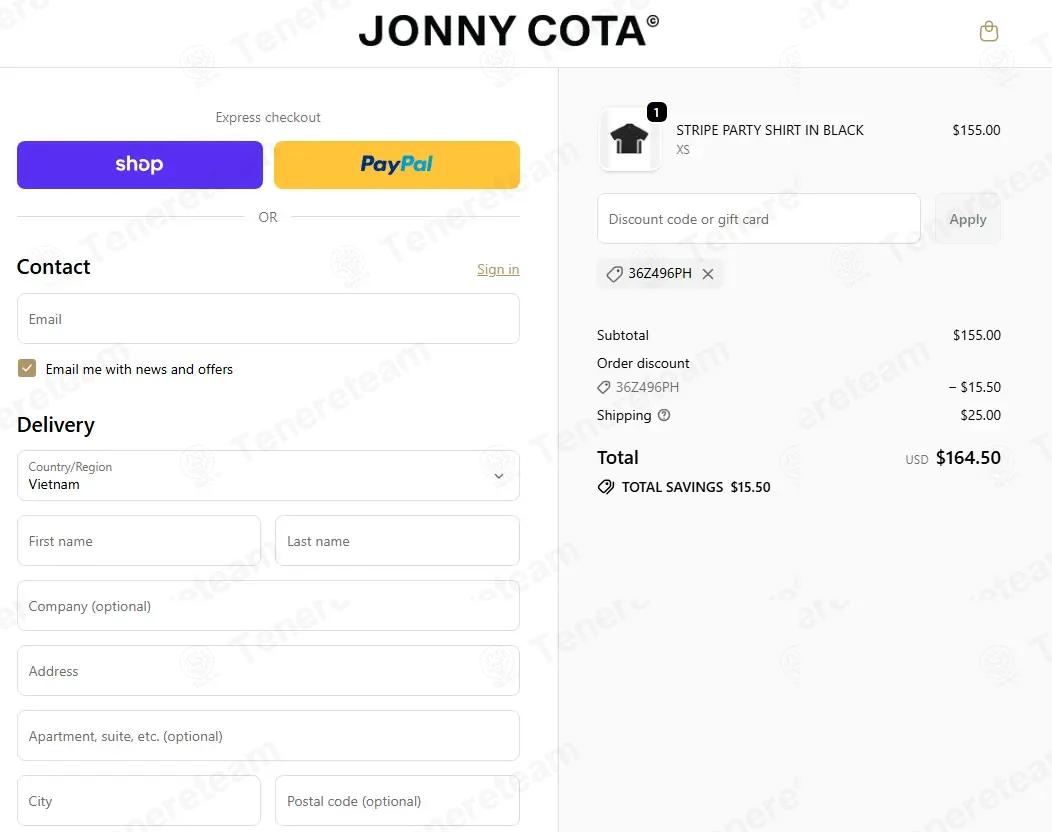 Jonnycota coupon code re-checked and confirmed working at checkout