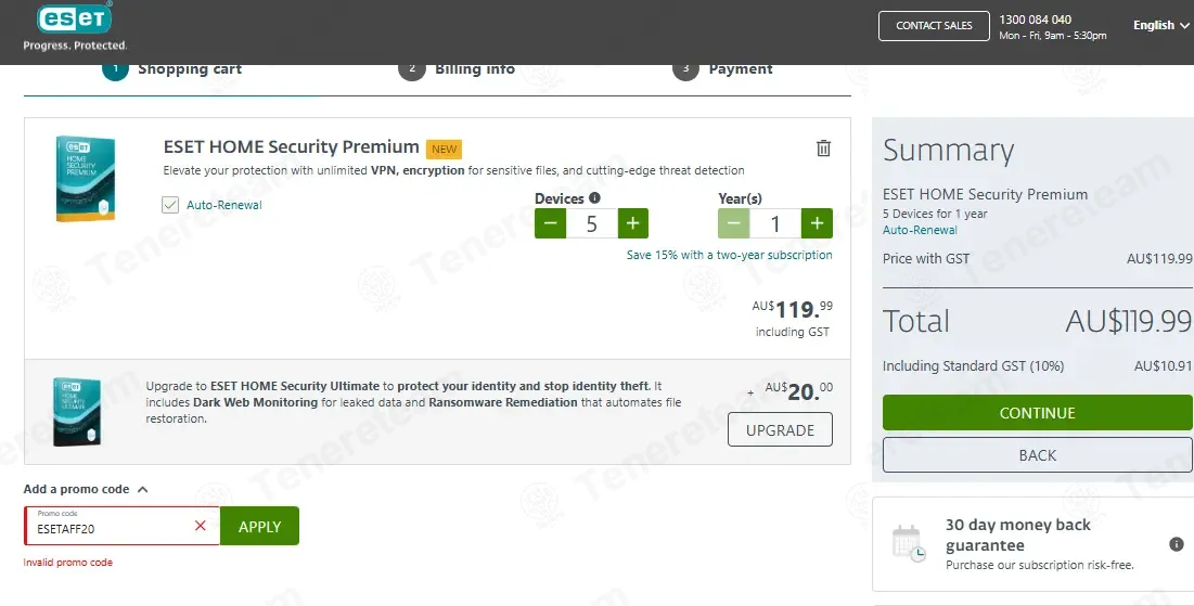 ESET coupon code: 20% off with ESETAFF20. Tested and valid as 4 months ago.