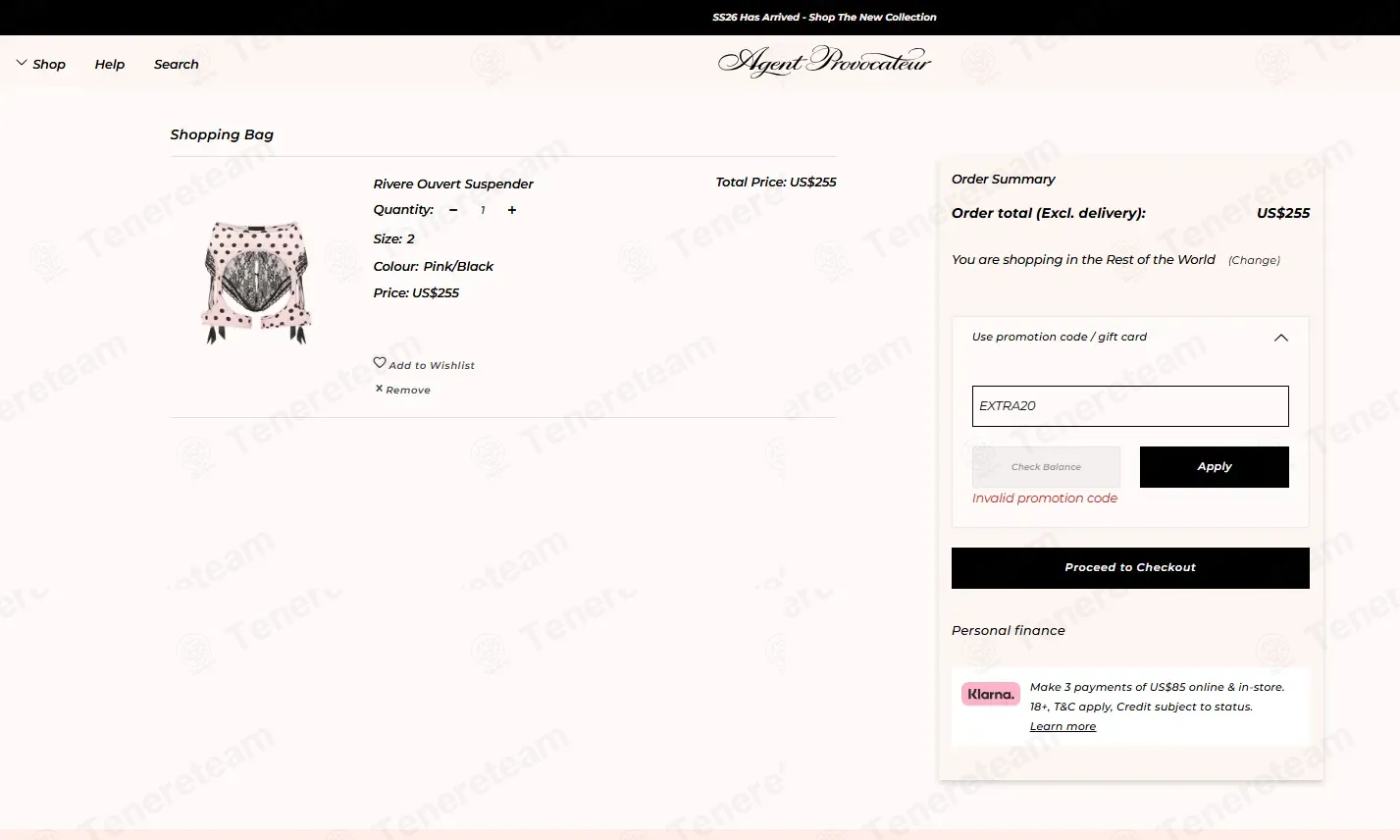 Agent Provocateur coupon code: 20% off with EXTRA20. Tested and valid as 2 months ago.