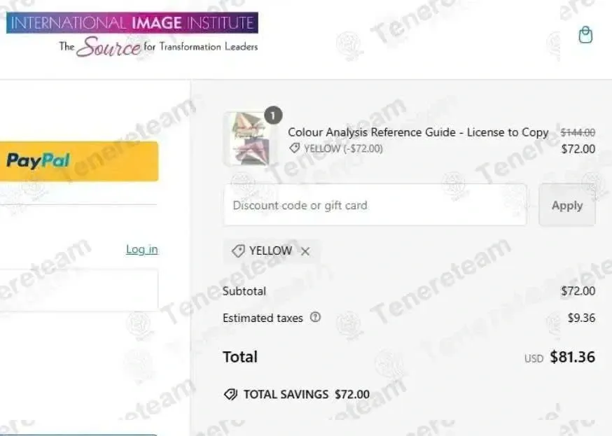 International Image Institute coupon code: 10% off with YELLOW. Tested and valid as 1 month ago.