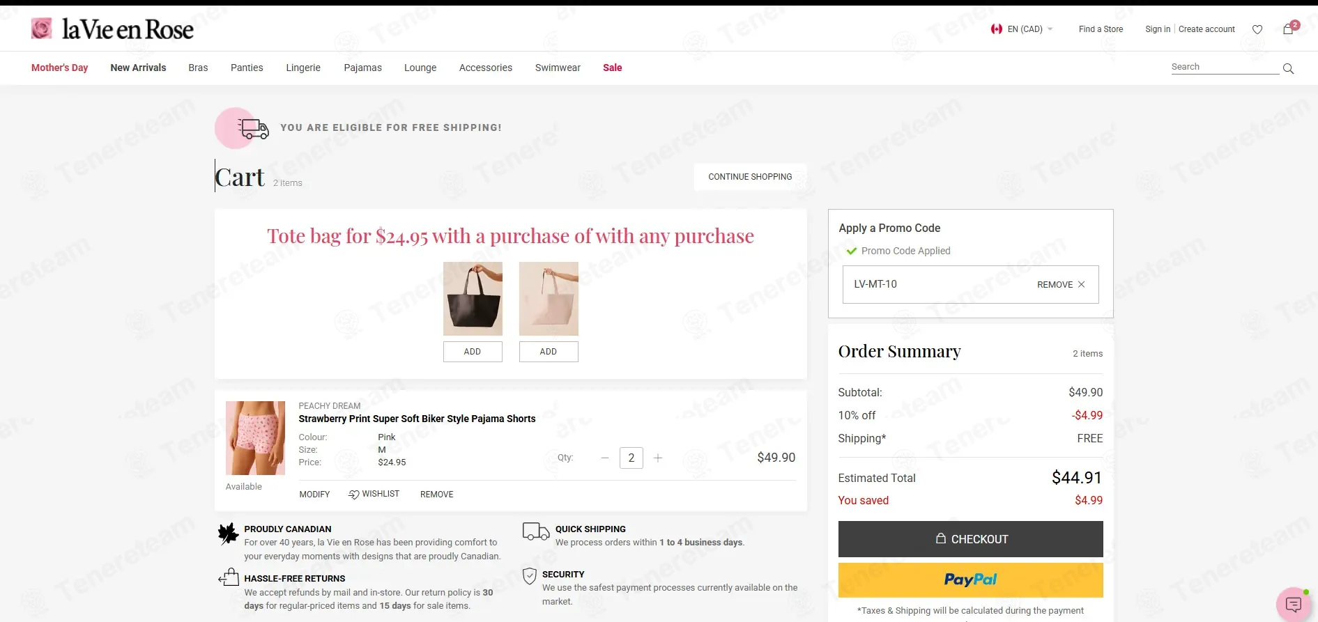 la Vie en Rose coupon code: 10% off with lv-mt-10. Tested and valid as 3 weeks ago.