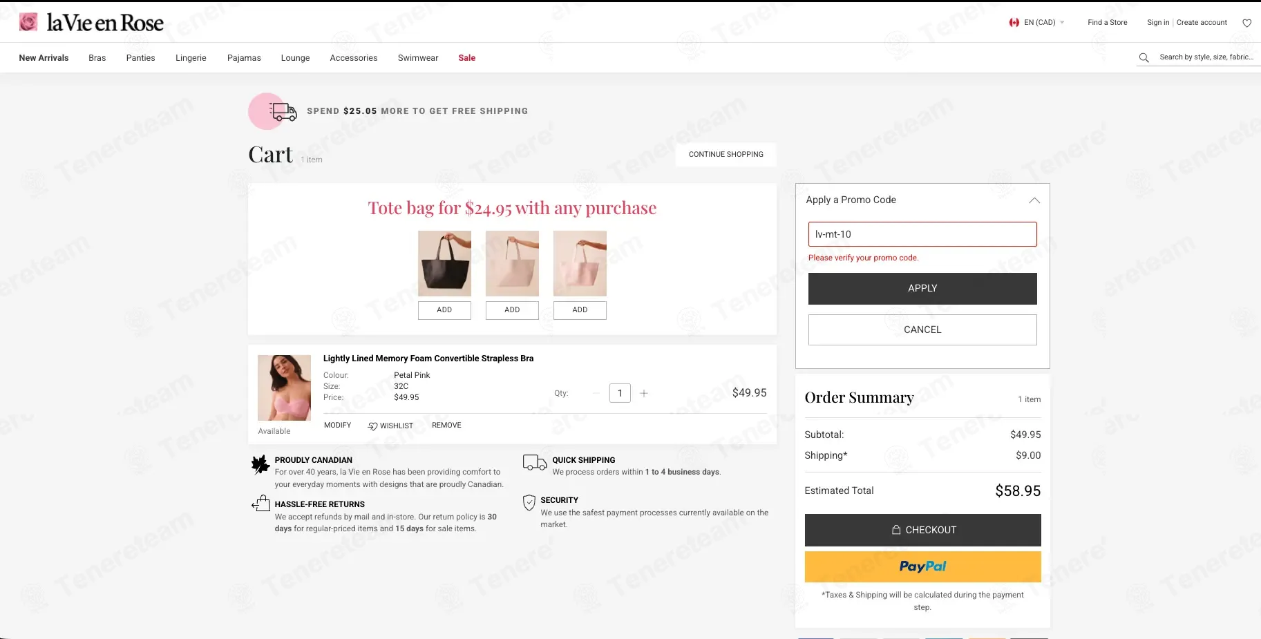 la Vie en Rose coupon code: 10% off with lv-mt-10. Tested and valid as 3 weeks ago.