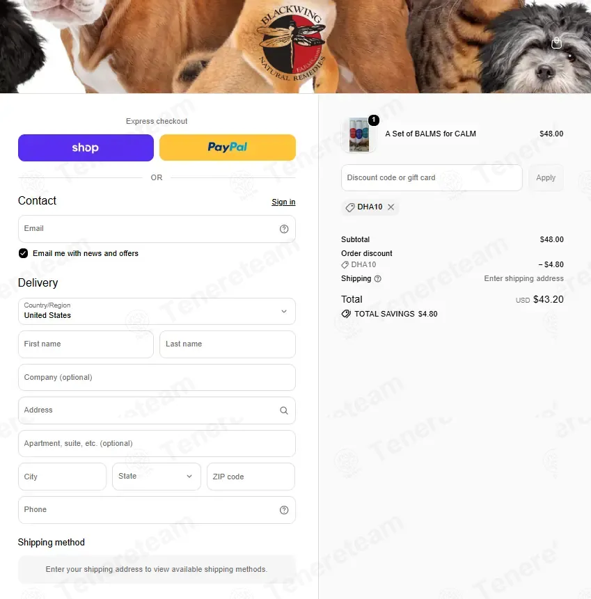 BlackWing Farms apply coupon code