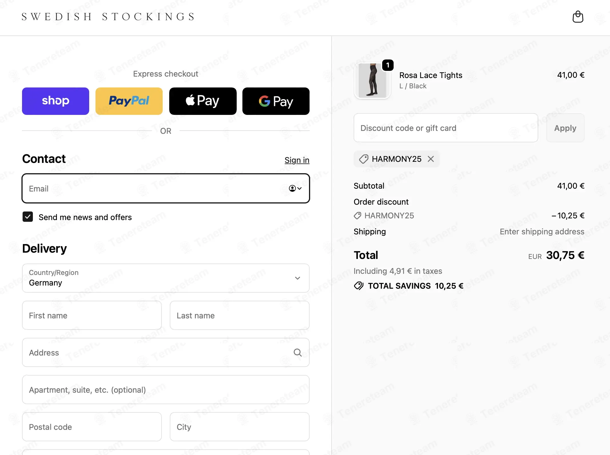 Swedish Stockings coupon code: 25% off with HARMONY25. Tested and valid as 1 week ago.