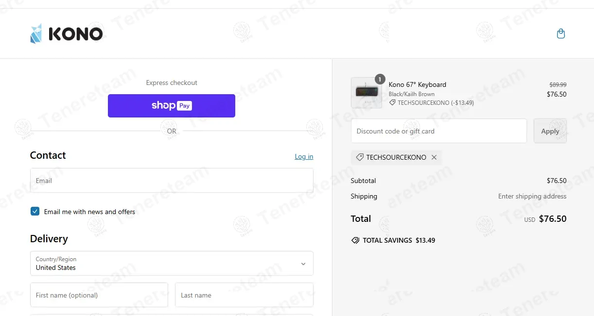 Kono Store coupon code: 15% off with TECHSOURCEKONO. Tested and valid as 1 year ago.