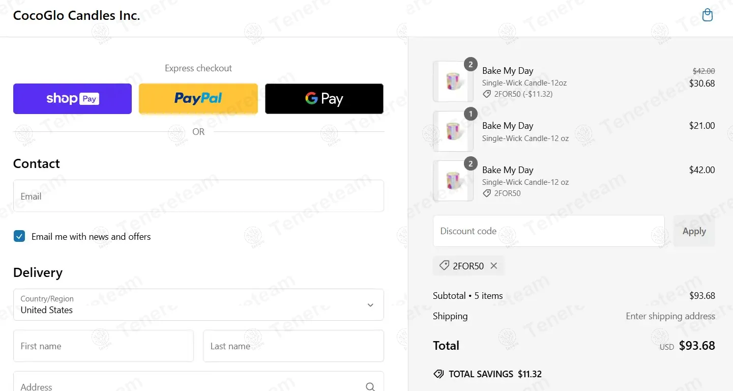 Coco Glo Candles CA coupon code: 27% off with 2FOR50. Tested and valid as 1 year ago.