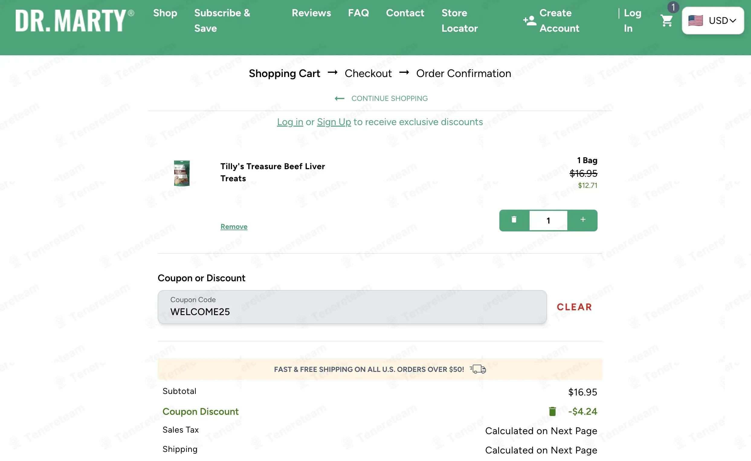 Dr. Marty Pets coupon code: 25% off with WELCOME25. Tested and valid as 9 months ago.