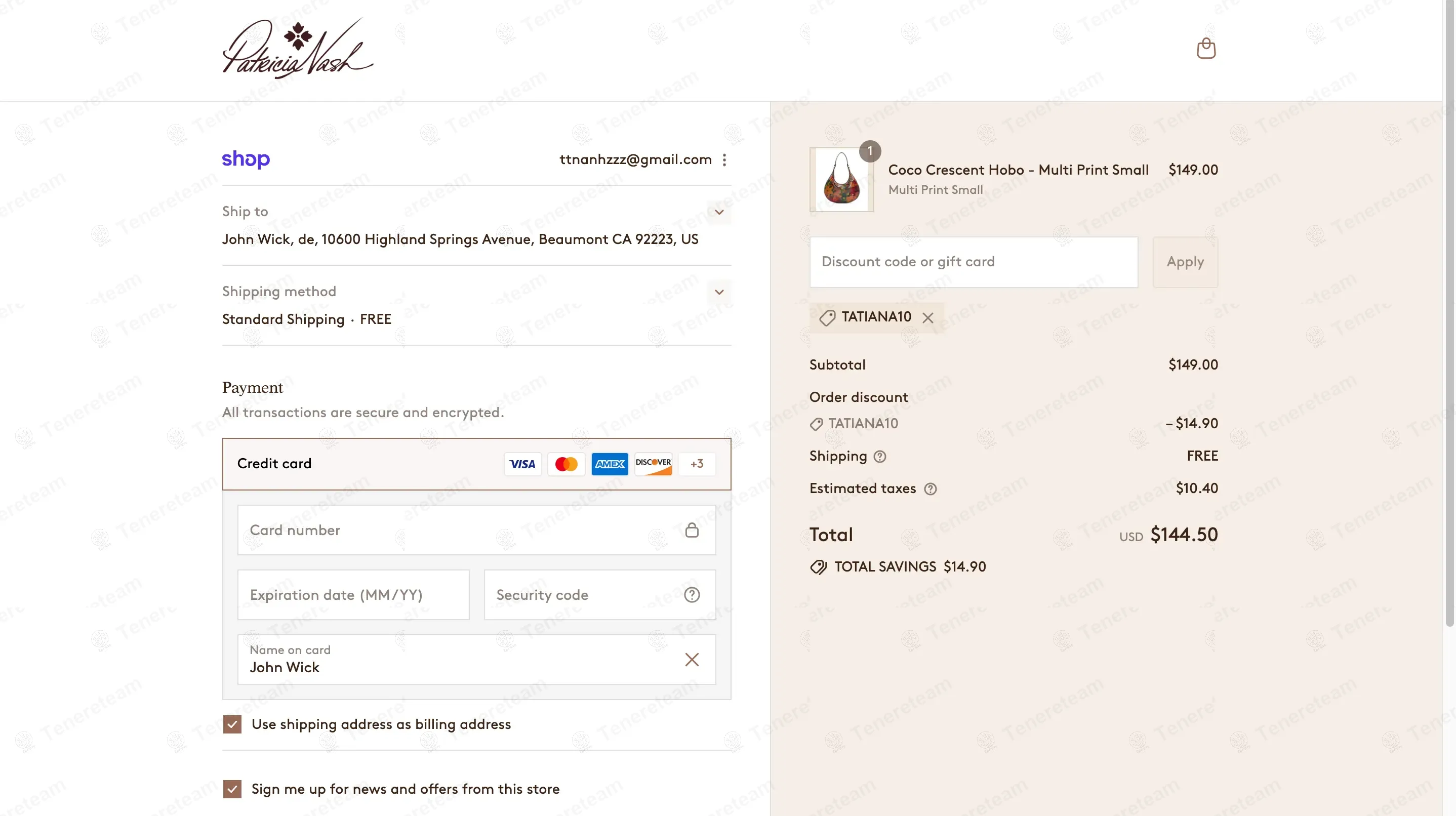 Patricia Nash coupon code: 10% off with TATIANA10. Tested and valid as 9 months ago.