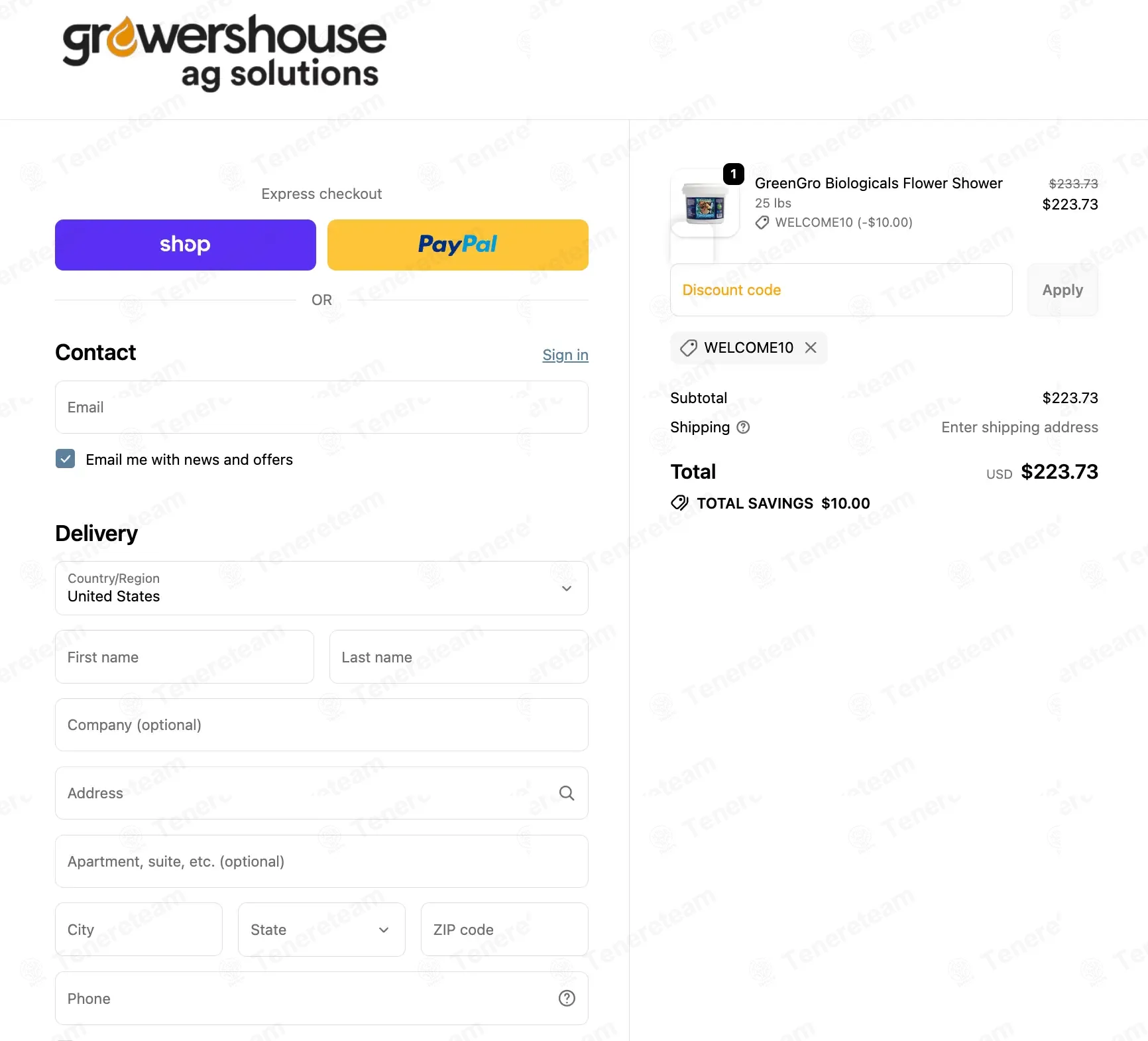 Growers House apply coupon code