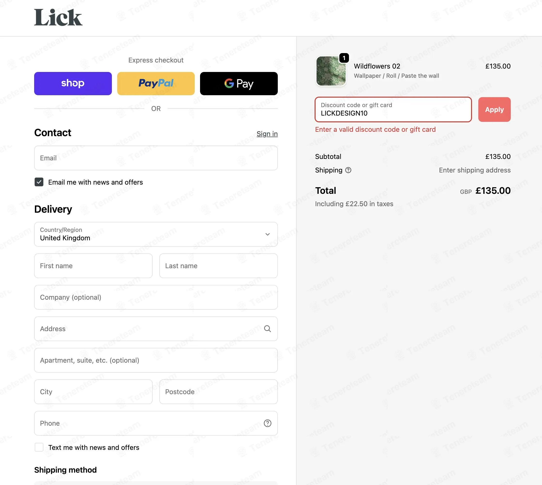 Lick coupon code: 10% off with LICKDESIGN10. Tested and valid as 1 month ago.