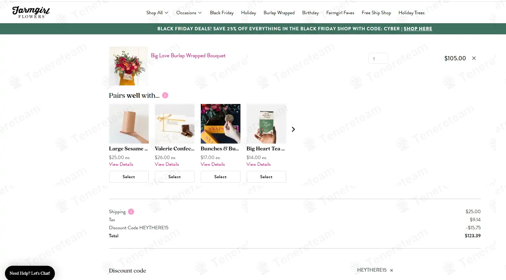 Farmgirl Flowers coupon code: 15% off with HEYTHERE15. Tested and valid as 1 year ago.