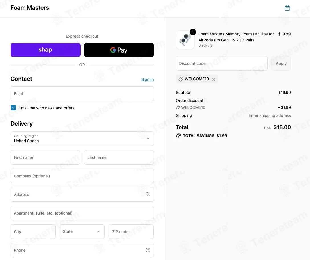 Foam Masters coupon code: 10% off with WELCOME10. Tested and valid as 3 months ago.