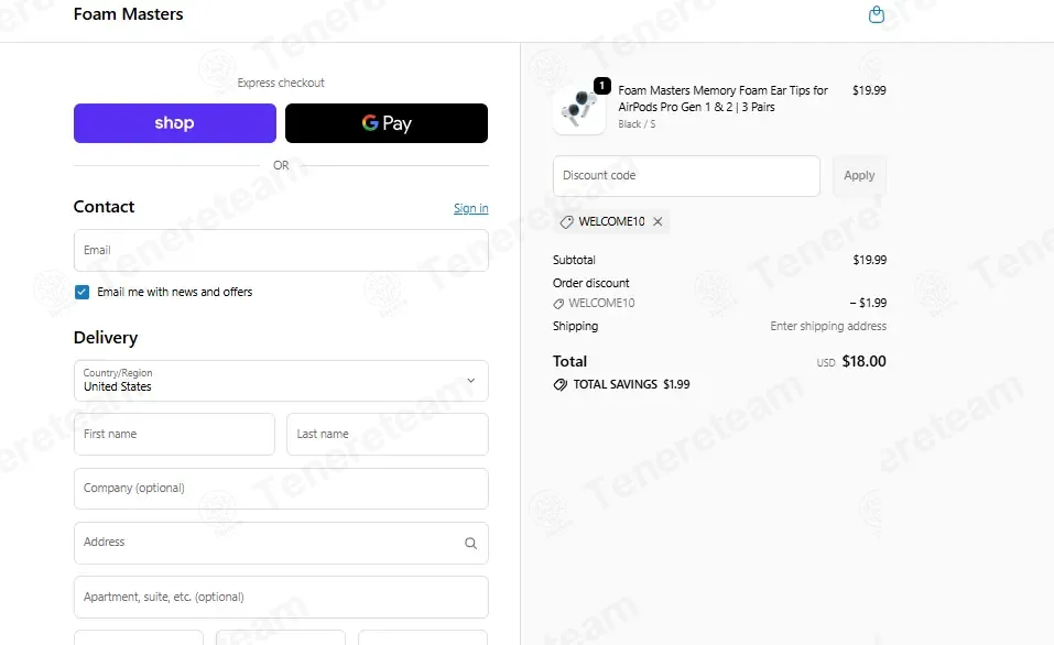 Foam Masters coupon code: 10% off with WELCOME10. Tested and valid as 3 months ago.
