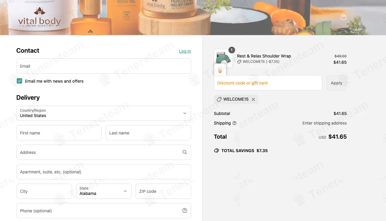Vital Body Therapeutics coupon code: 15% off with WELCOME15. Tested and valid as 1 year ago.