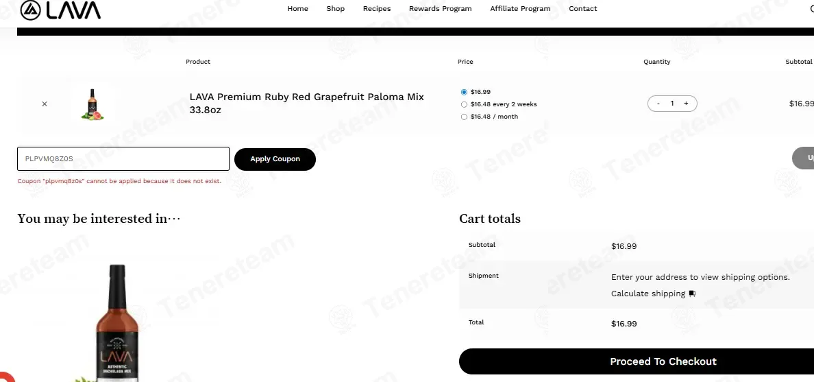 LAVA Craft Cocktail Co. coupon code: 10% off with PLPVMQ8Z0S. Tested and valid as 1 month ago.