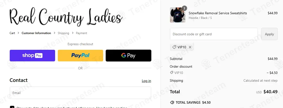 Real Country Ladies coupon code: 10% off with VIP10. Tested and valid as 1 year ago.