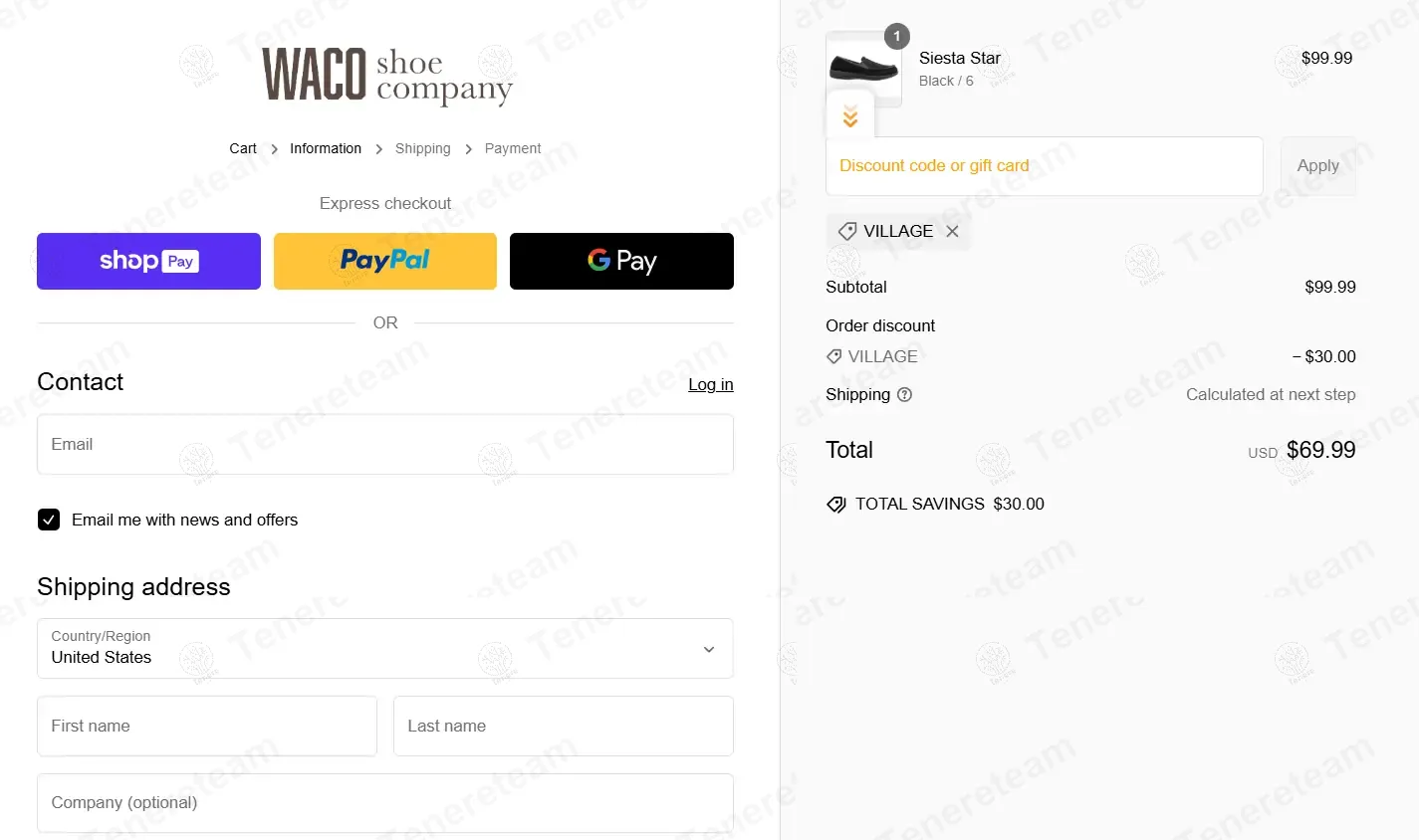 Waco Shoe Company coupon code: 30% off with VILLAGE. Tested and valid as 8 months ago.