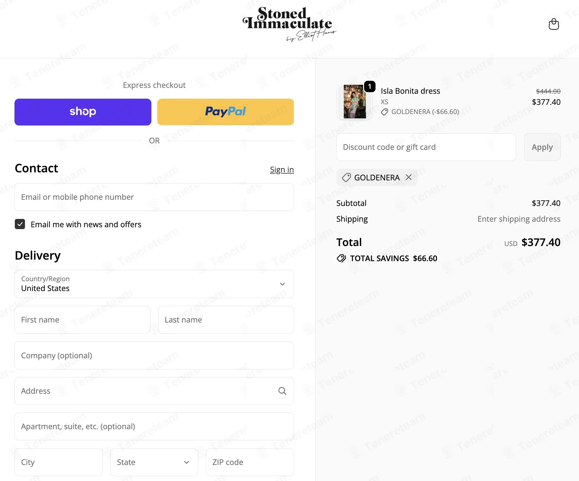 Stoned Immaculate Clothing coupon code: 15% off with GOLDENERA. Tested and valid as 1 week ago.