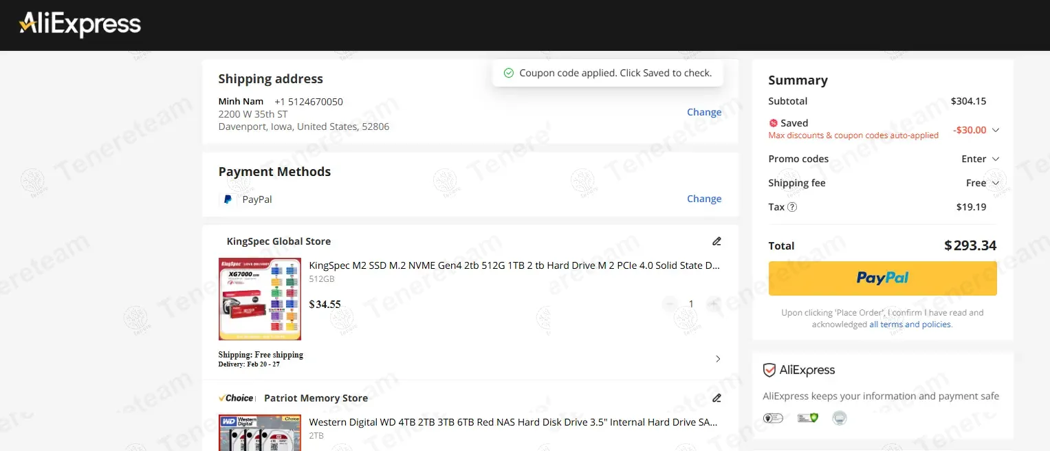 Aliexpress ES coupon code: $30 off with USNY30. Tested and valid as 1 year ago.