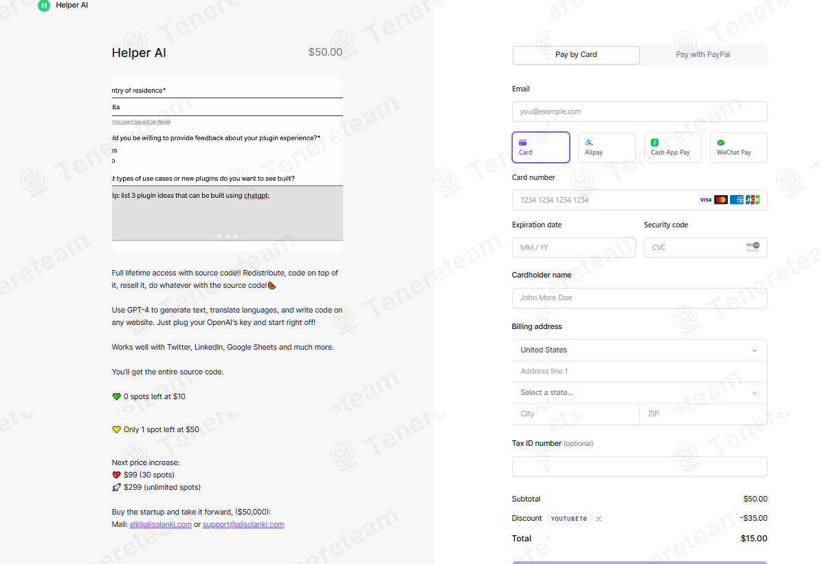 Helper AI Alisolanki coupon code: 70% off with YOUTUBE70. Tested and valid as 1 year ago.