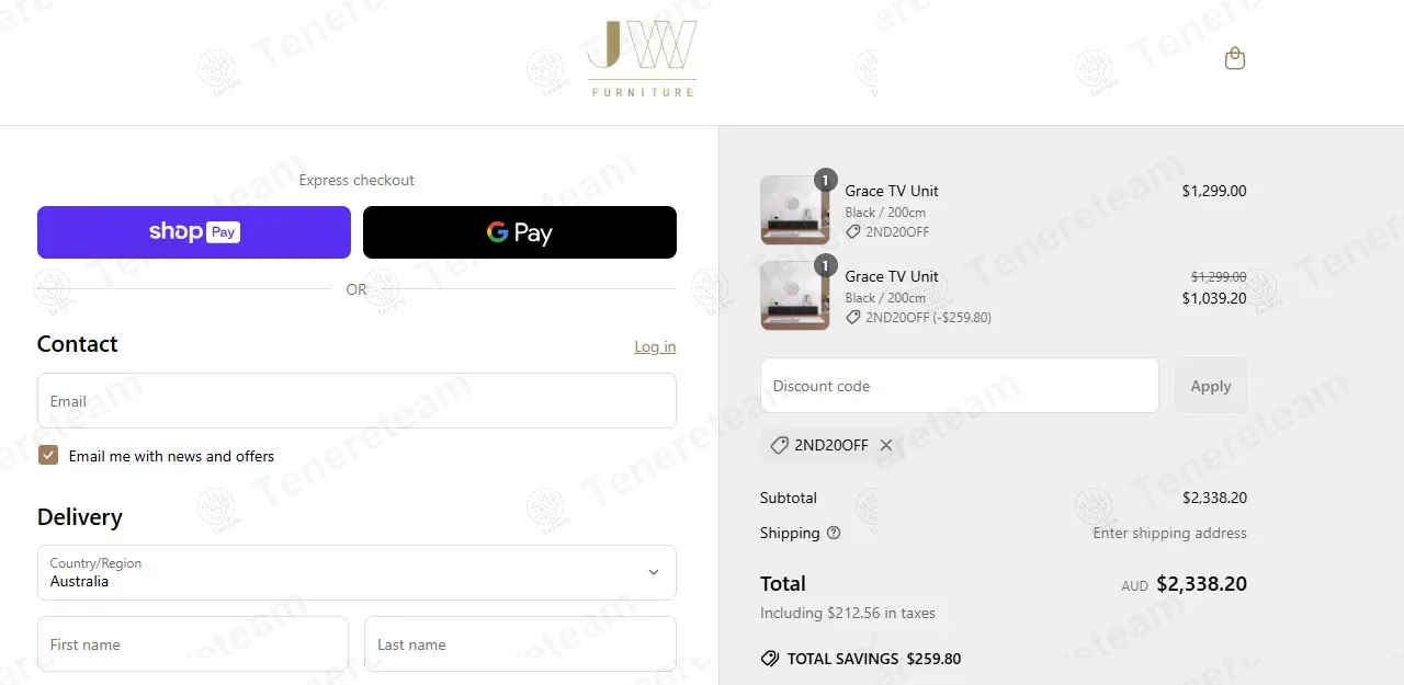 JW FURNITURE coupon code: 20% off with 2ND20OFF. Tested and valid as 1 year ago.