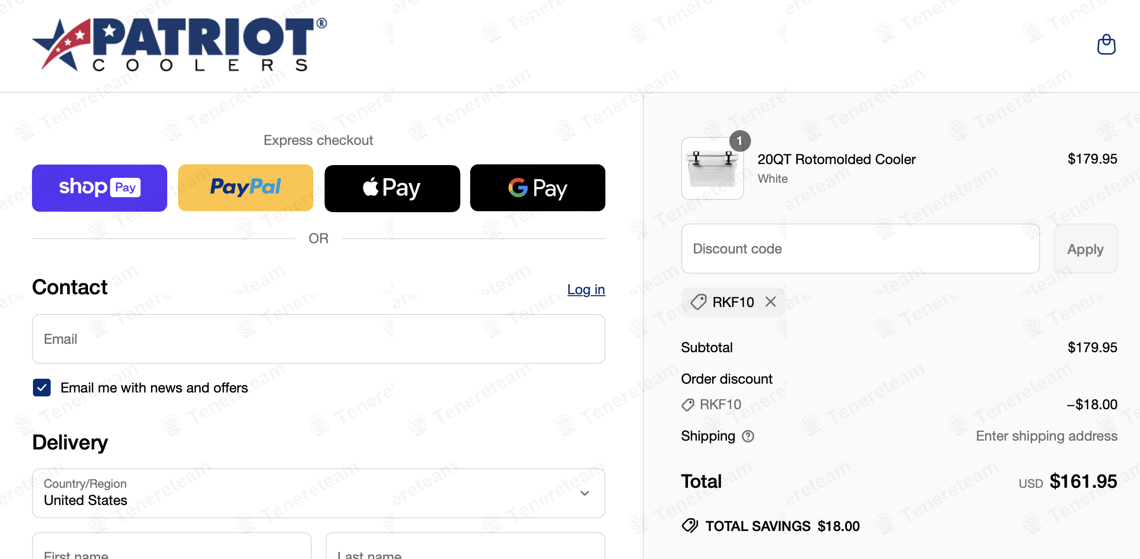 Patriot Coolers coupon code: 10% off with RKF10. Tested and valid as 8 months ago.