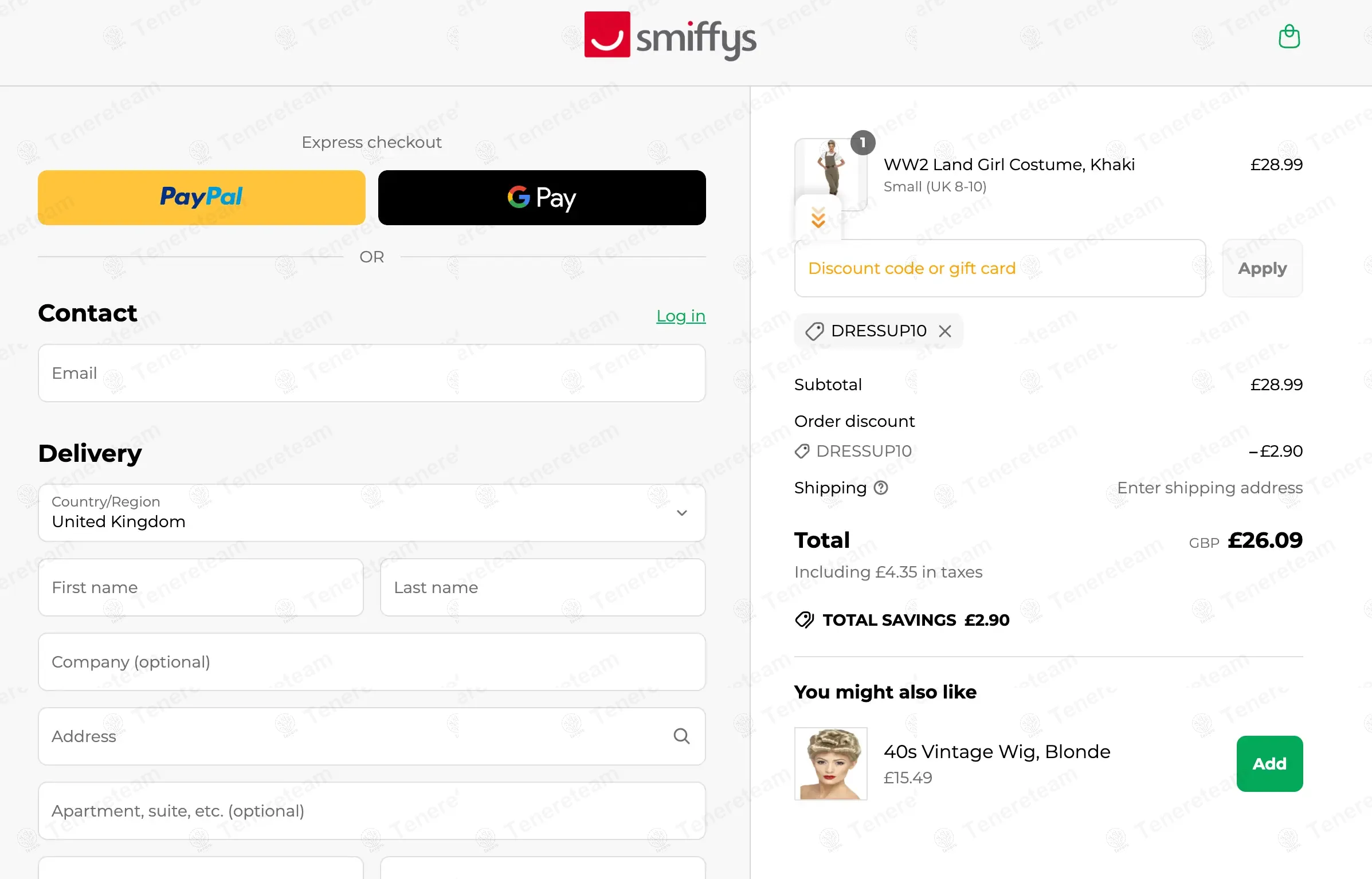 Smiffys coupon code: 10% off with DRESSUP10. Tested and valid as 1 year ago.